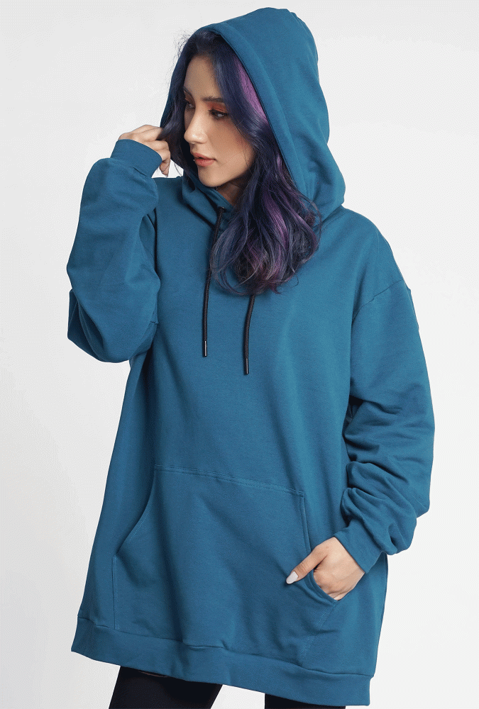 Golden Culture Autumn Girl  Hoodie (Blue 1)